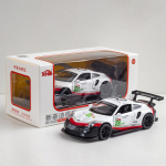 1/32 Scale 911 RSR sulamist sportauto mudel survevalatud s&otilde;idukid mudeli simulatsioon tagasit&otilde;mbamine 4 uksega avatud kaunistus lastele kingituste kollektsioon 1/32-15x6.5x4cm valge