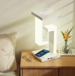 Creative LED laualamp, ujuv laualambi tugi 10 W juhtmevaba laadimisfunktsiooniga voodilamp Uus uuenduslik LED-lampi &otilde;ppelamp kontorisse With charging valge