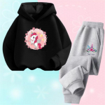 Unicorn kapuutsiga komplekt Multifilmi laste kampsun ja p&uuml;ksid, kaheosalised &uuml;kssarviku r&otilde;ivad 3&ndash;14-aastastele lastele 110