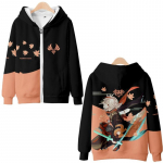 Genshin Impact Kaedehara Kazuha Cosplay kost&uuml;&uuml;m Unisex 3D kapuuts t&otilde;mblukuga kapuutsiga dressipluus vabaaja spordir&otilde;ivad t&auml;navar&otilde;ivad riided S
