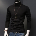 1 tk Meeste veluurist aluss&auml;rk Pullover Turtleneck Polyester T-s&auml;rk hubane pikkade varrukatega &uuml;hev&auml;rviline talv 2XL must