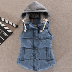 S&uuml;gis- ja talvine naiste metsikute naiste kapuutsiga puuvillane vest l&uuml;hike paks vest XXL gray