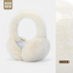 Kunstk&uuml;&uuml;liku karusnaha ja k&uuml;lmakaitsega talvised k&otilde;rvaklapid t&uuml;drukutele, kokkupandava disainiga hubased ja soojad k&uuml;&uuml;liku k&otilde;rvaklapid &otilde;pilastele one size valge