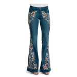 Mood vabaaja keskmise v&ouml;&ouml;ga Helesinised Teksad High Street Slim Flare P&uuml;ksid Taskun&ouml;&ouml;biga Tikitud P&uuml;ksid Pantalones Mujer 30201 XS tumesinine v&auml;rv