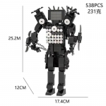 Skibidi WC-plokk M&auml;nguasi Titaanid K&otilde;larimees Kaamera Titaanid puurimees Telliskivi KellMan Figuurik&otilde;lar Mees Boss Skibididopi komplekt