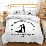 3D valentinip&auml;eva voodipesukomplekt Romantiline Love Down tekikate ja padjap&uuml;&uuml;r Paar tekikate t&auml;issuuruses Luksuslik kodutekstiil s&otilde;brap&auml;eva kingitus Baby 100x135cm