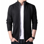Meeste vabaaja paks soe kampsun s&uuml;gistalvine t&otilde;mblukuga eesmine kampsun meestele Solid Oversize pikkade varrukatega kootud jope mantel XXXXL must
