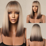 BLONDE UNICORN L&uuml;hikesed sirged parukad Valge hall Bob parukas tukkidega Naturaalsete naiste v&otilde;ltsjuustega igap&auml;evane j&otilde;ulupidu s&uuml;nteetiline parukas k&otilde;rge temperatuuriga