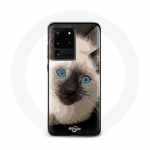 &Uuml;mbris Samsung Galaxy S20 Ultra mustvalgele siniste silmadega siiami kassile