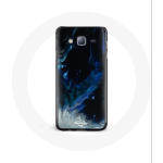 &Uuml;mbris Samsung Galaxy J7-le Sinise halli ja musta v&auml;rvi mitmev&auml;rvilised suitsupilved mustal taustal