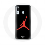 Coque pour Samsung Galaxy A20e Michael Jordan Logo Rouge