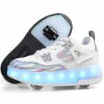 28-41 Lapsed Tuled Spordijalatsid H&otilde;&otilde;rdumisjalatsid Laadimine ja lahtiv&otilde;tmine Kahe rattaga liugkingad LED-laste helendavad tossud 28 valge