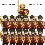 13tk/komplekt Keskaegsete r&uuml;&uuml;tlite r&uuml;hma s&otilde;jav&auml;es&otilde;durite kuju ehitusplokk, harivad m&auml;nguasjad lastele KT1073