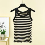 Naiste vabaaja &otilde;hukese rihmaga, &otilde;hukese rihmaga, moep&uuml;ksid, varrukateta &uuml;mmarguse kaelusega, avara suvine aluss&auml;rk, triibulised p&uuml;ksid M