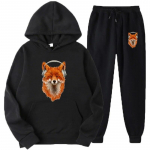 Armas naeratav musikaalne Fox Print meeste naiste dressikomplektid vabaaja kapuuts + p&uuml;ksid 2 tk. komplektid &uuml;lisuured pulloverid moes unisex r&otilde;ivad XXL