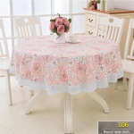 Vintage pastoraalses stiilis paksendatud ja suurendatud &uuml;mmargune laudlina Keskkonnas&otilde;bralik plastikust PVC vee- ja &otilde;likindel lilletr&uuml;kk Diameter:152cm