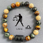Natural Beads k&auml;ev&otilde;rud 12 Horoskoop Lucky Natural Stone Tiger Eye Zodiac helmestega k&auml;ev&otilde;ru naistele Mehed