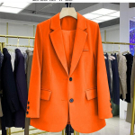 Uus kevadine s&uuml;gise moe&uuml;likond, must valge roheline mantel vabaaja oranžid bleiserid XXXL