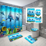 Veemaailma Muster Muster Du&scaron;ikardinad Geomeetrilised Triibud Kardinad Vannitoa Tarvikute Komplekt Vanni Kardin Konksudega Veekindel 4Pcs