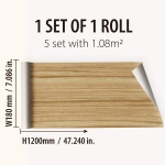 5 rulliga 3D puidust tellismustriga koorimis- ja pulgatapeet, isekleepuv kontaktpaber, eemaldatav veekindel tapeet m&ouml;&ouml;bli renoveerimiseks 18X120cmX5roll
