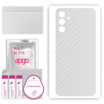 apgo Protective Skin Sticker for the back compatible with Samsung Galaxy Wide6, Wrap Film, Foil, Vinyl - Pattern Transparent Carbon