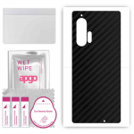 apgo Protective Skin Sticker for the back compatible with Motorola Edge Plus, Wrap Film, Foil, Vinyl - Pattern Carbon Black