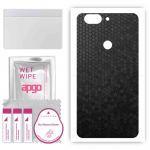 apgo Protective Skin Sticker for the back compatible with OnePlus 5T, Wrap Film, Foil, Vinyl - Pattern Black Honeycomb