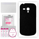 apgo Protective Skin Sticker for the back compatible with Samsung Galaxy S3 mini i8190, Wrap Film, Foil, Vinyl - Pattern Matte Black