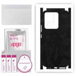 apgo Protective Skin Sticker for the back+sides compatible with Vivo V25e, Full Wrap Film, Foil, Vinyl - Pattern Black Camo