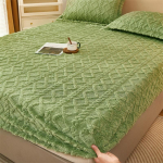 Plush Bed Sheet for Winter Warm Bed Cover Queen/King Size Coral Fleece Thick Fitted Bed Sheet drap housse 180x200cm 90x200x30cm 1pc