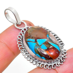 Natural Spiny Oyster Gemstone Handmade 925 Sterling Silver Pendant 1.93 j1v05