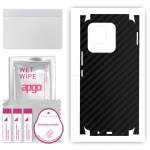 apgo Protective Skin Sticker for the back+sides compatible with Tecno Spark 8, Full Wrap Film, Foil, Vinyl - Pattern Carbon Black