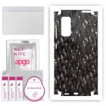 apgo Protective Skin Sticker for the back+sides compatible with Samsung Galaxy S20 FE 5G, Full Wrap Film, Foil, Vinyl - Pattern Carbon Black Pixel