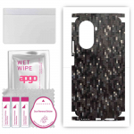 apgo Protective Skin Sticker for the back+sides compatible with Huawei Nova 10 SE, Full Wrap Film, Foil, Vinyl - Pattern Carbon Black Pixel