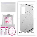 apgo Protective Skin Sticker for the back+sides compatible with Xiaomi 12X, Full Wrap Film, Foil, Vinyl - Pattern White Marble