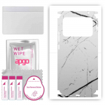 apgo Protective Skin Sticker for the back+sides compatible with Xiaomi Poco C40, Full Wrap Film, Foil, Vinyl - Pattern White Marble