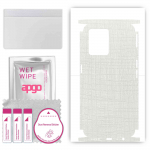 apgo Protective Skin Sticker for the back+sides compatible with Realme 9 Pro Plus, Full Wrap Film, Foil, Vinyl - Pattern White Fabric