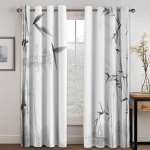 Bambuskardinad Bambus 3D-prinditud Looduslik Puit Looduslik Zen Aasia Hiina Stiil Elusloodus Kodu Dekoor Elutuba Magamistuba 100W160H(CM)40x63in&Hook