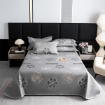 Suvine jahe voodikate, luksuslik kahekordse suurusega matt, j&auml;&auml;siidist linased komplektid, konditsioneer, t&auml;isvoodipesukomplekt, madrats padjap&uuml;&uuml;ridega bed1.5-bed2.0 3PCS