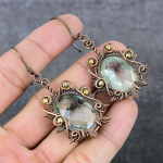 Natural Apatite Gemstone Copper Wire Wrap Gift Jewelry Earring 2.68 e1d94
