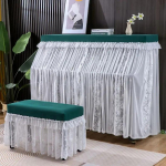 Sametpitsist sall Klavikatuuri tolmukate Prantsuse tikandiga &scaron;ifoonist Klaveri kaitsev Kaunis majapidamises kasutatav Pingi tolmukindel riie bench cover58x38cm