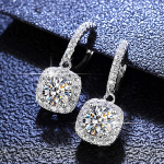 1-karaadised D v&auml;rvi Moissanite k&otilde;rvar&otilde;ngad naistele Ehtne 925 Sterling h&otilde;bedane rippuv k&otilde;rvar&otilde;ngas S&auml;delev pulmaehted S&otilde;brap&auml;eva kingitus h&otilde;be