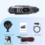 4-kanaliline 3-tolline auto 1080P FHD DVR-kaamera auto videosalvesti eesmine ja tagumine s&otilde;idusalvesti auto musta kasti kaamera s&otilde;idusalvesti 1080P must