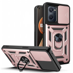 Realme9i RMX3491 6,6-tollise &uuml;mbrisega liugkaamera objektiivi kaitsega telefoni&uuml;mbris OPPO Realme 9i 9 i armor magnetr&otilde;ngaga tugijala tagakaas For Realme 9i roosa kuldne v&auml;rv