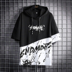 Suvine meeste T-s&auml;rk vabaaja l&uuml;hikeste varrukatega kapuutsiga Meeste moesuund l&uuml;hike T-s&auml;rk Hip-Hop avara tr&uuml;kiga s&auml;rgid T&auml;navar&otilde;ivad M
