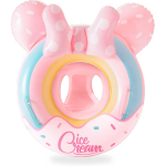 Beebi ujumisr&otilde;ngas, roosa ujumisabi beebi, PVC-st ujumistrenaž&ouml;&ouml;r ujumistooli ja l&auml;bipaistva k&auml;epidemega, 0&ndash;48 kuu vanused lapsed basseini jaoks 60*26cm roosa