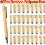 40 tk bambusest pastapliiatsi pliiats kontaktpliiats Kontori- ja koolitarbed Pliiatsid ja kirjutustarbed Kingitused-sinine tint Bamboo x40 must