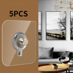 Uus 5 tk PVC tugevad kleepuvad naelad konksuga seinaplakat Dekoratiivsed maalid &otilde;mblusteta veekindel, vastupidav l&auml;bipaistev k&ouml;&ouml;k vannitoa konksu riidepuu 5Pcs