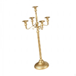 Kandelabber 5 k&auml;tt Metallist k&uuml;&uuml;nlajalad K&uuml;&uuml;nlajalg Laua keskpunktid Pidulikuks peokujunduseks Golden 23x63cm