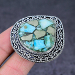 Spiny Oyster Gemstone Handmade 925 Sterling Silver Gift Jewelry Ring Size 8 d9y55